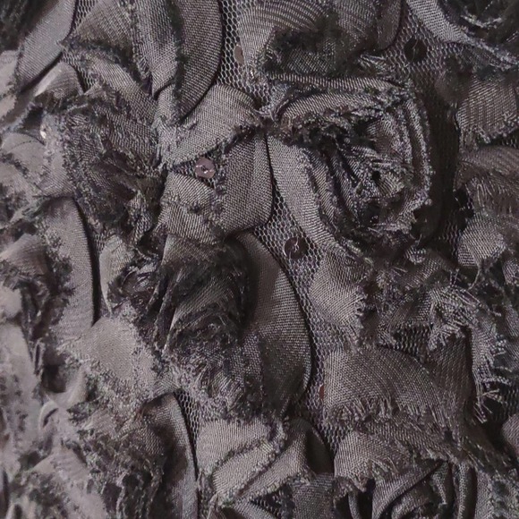 ABS Allen Schwartz APPLIQUE SEQUIN ONE SHOULDER DRESS Black 2 - Picture 5 of 12